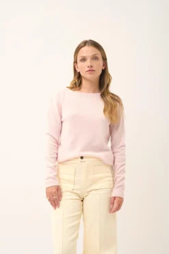 GRACE pull col bateau poudre