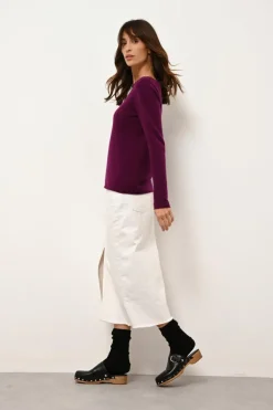 GRACE pull col bateau prune