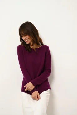 GRACE pull col bateau prune
