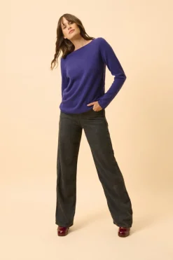 GRACE pull col bateau purple