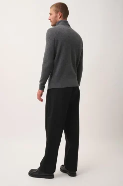 GYALWA pull col roulé anthracite chiné