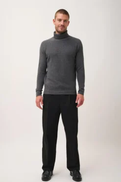 GYALWA pull col roulé anthracite chiné