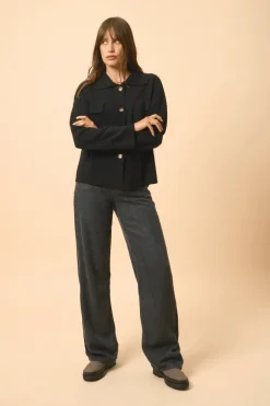 HEKLA veste col chemise noir
