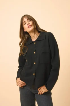 HEKLA veste col chemise noir