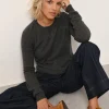 HELEN pull col rond anthracite chiné