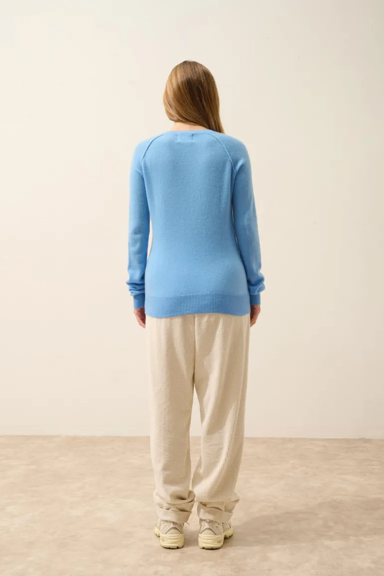 HELEN pull col rond baby blue