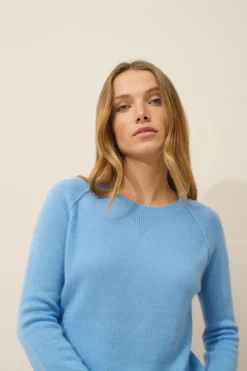 HELEN pull col rond baby blue