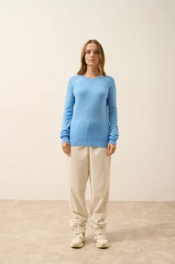 HELEN pull col rond baby blue