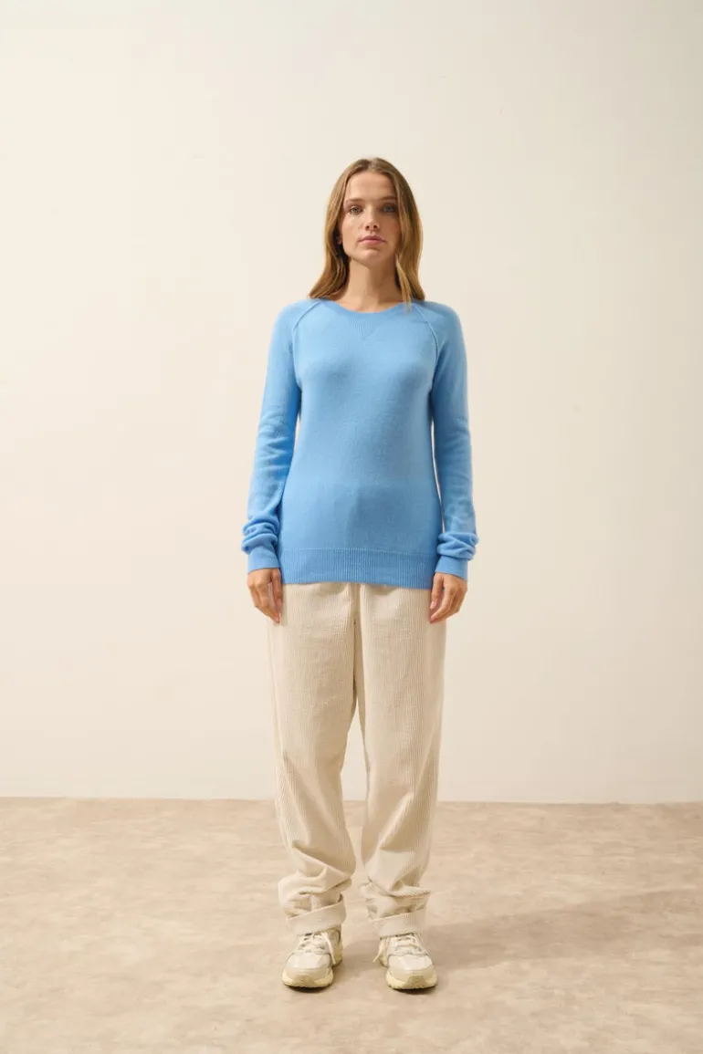 HELEN pull col rond baby blue
