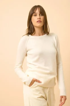 HELEN pull col rond ivoire
