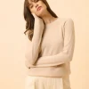 HELEN pull col rond nude