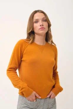 HELEN pull col rond ocre