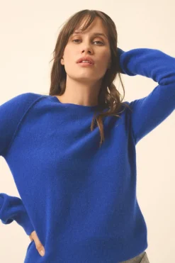 HELEN pull col rond outremer