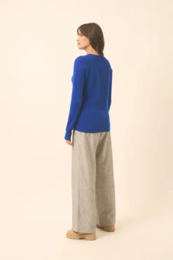 HELEN pull col rond outremer