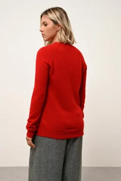 HELEN pull col rond rouge