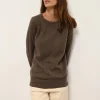 HELEN pull col rond taupe chiné