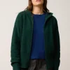 HELGA gilet col zippé capuche cyprès