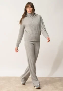 HELGA gilet col zippé capuche nuage chiné