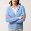 HELGA gilet col zippé capuche sky