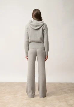 HELGA gilet col zippé capuche nuage chiné