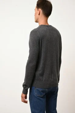 HOWARD pull col rond anthracite chiné