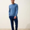HOWARD pull col rond bleu denim