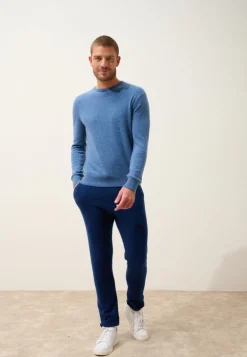 HOWARD pull col rond bleu denim