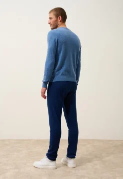 HOWARD pull col rond bleu denim