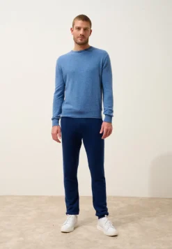 HOWARD pull col rond bleu denim