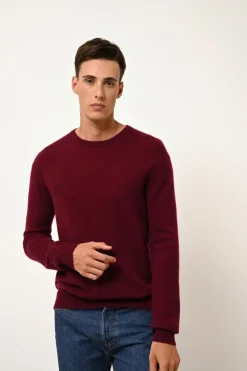 HOWARD pull col rond bordeaux