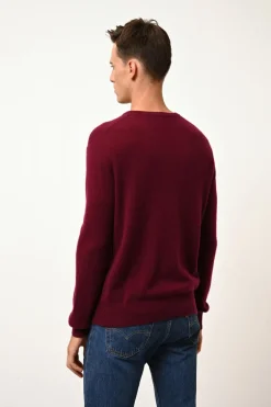 HOWARD pull col rond bordeaux