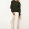 HOWARD pull col rond kaki chiné
