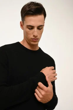 HOWARD pull col rond noir