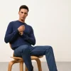 HOWARD pull col rond ocean chiné