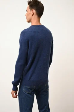HOWARD pull col rond ocean chiné