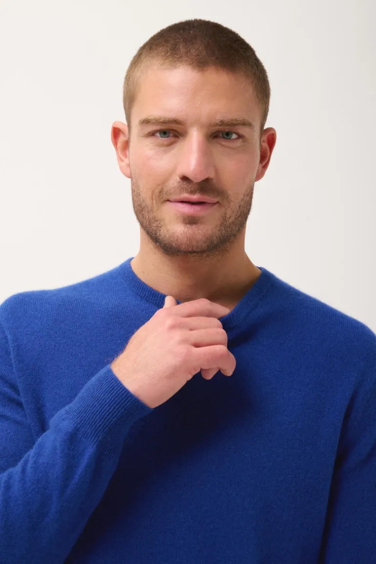 HOWARD pull col rond outremer