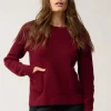 INAYA pull col rond cranberry chiné