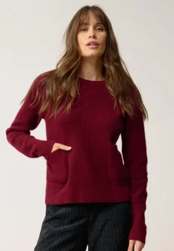 INAYA pull col rond cranberry chiné