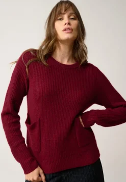INAYA pull col rond cranberry chiné