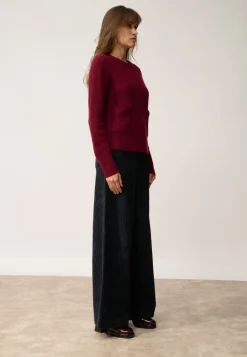 INAYA pull col rond cranberry chiné