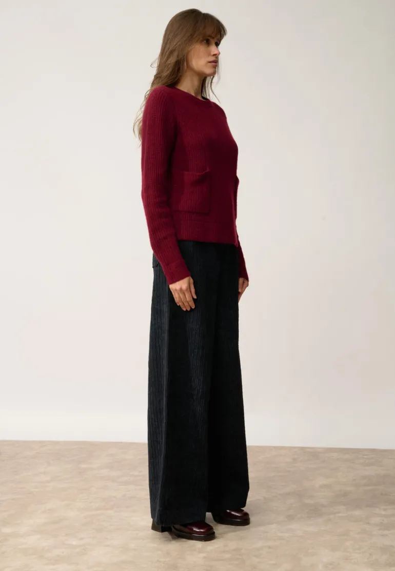 INAYA pull col rond cranberry chiné