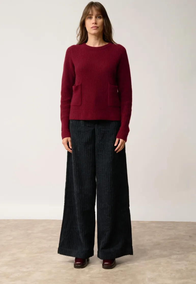 INAYA pull col rond cranberry chiné