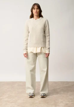 INAYA pull col rond gris perle chiné