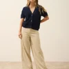 IRIS cardigan col v navy