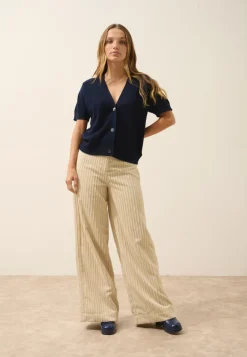 IRIS cardigan col v navy