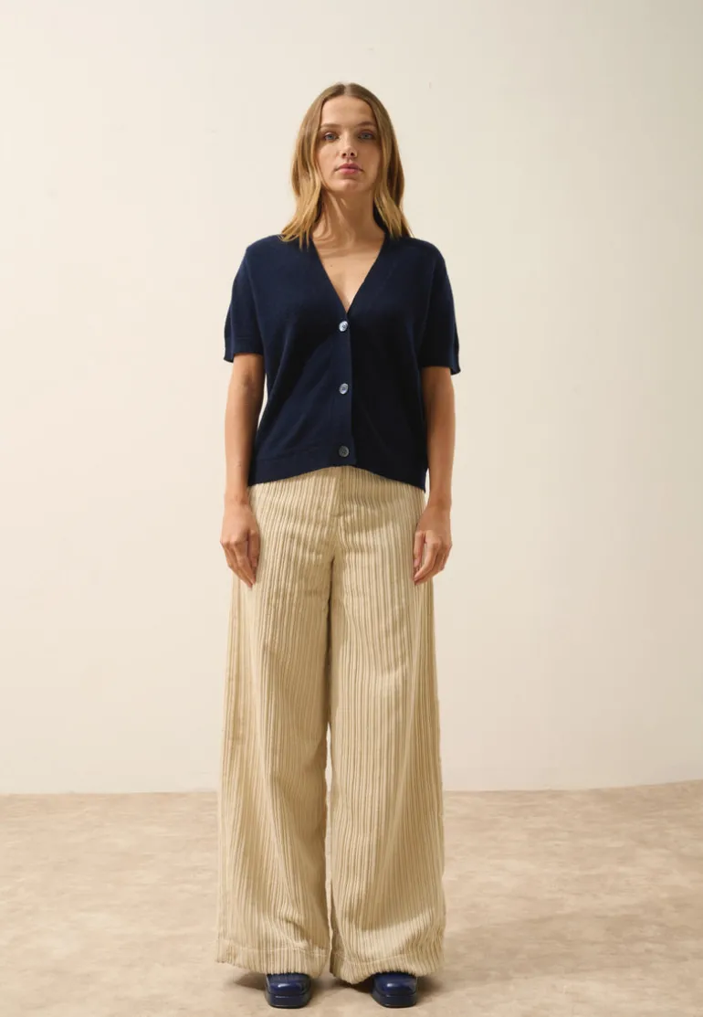 IRIS cardigan col v navy