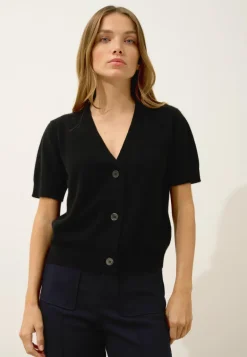 IRIS cardigan col v noir