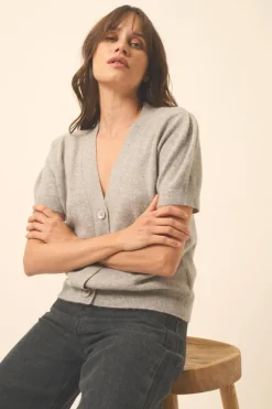 IRIS cardigan col v nuage chiné