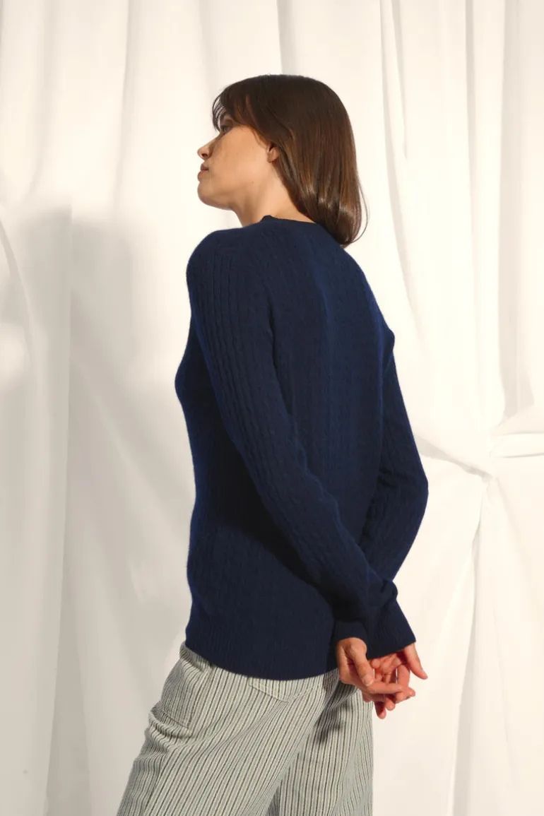 JADE pull col rond navy