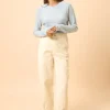 JANE pull col rond bleu clair chiné